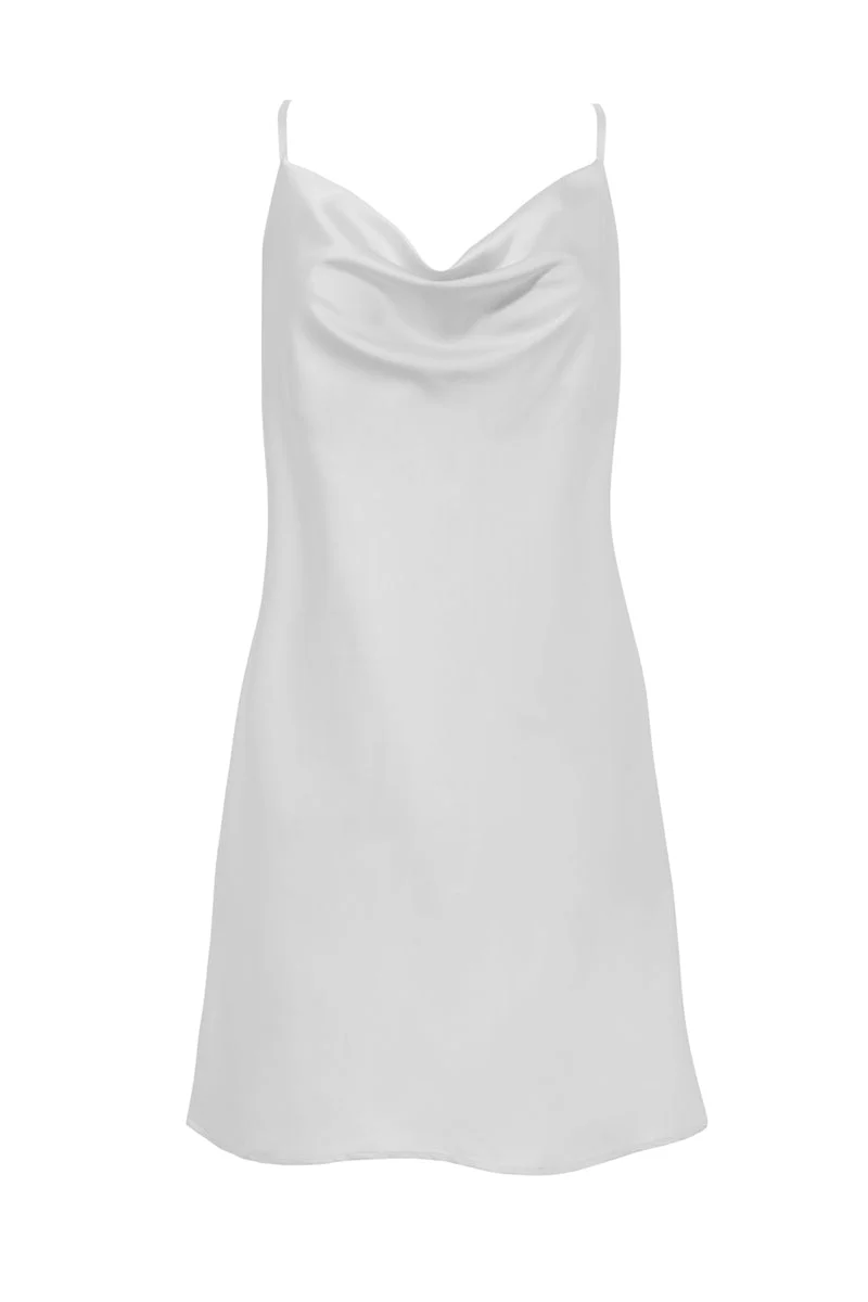 Satynowa sukienka / halka Jenny Beige - Image 3