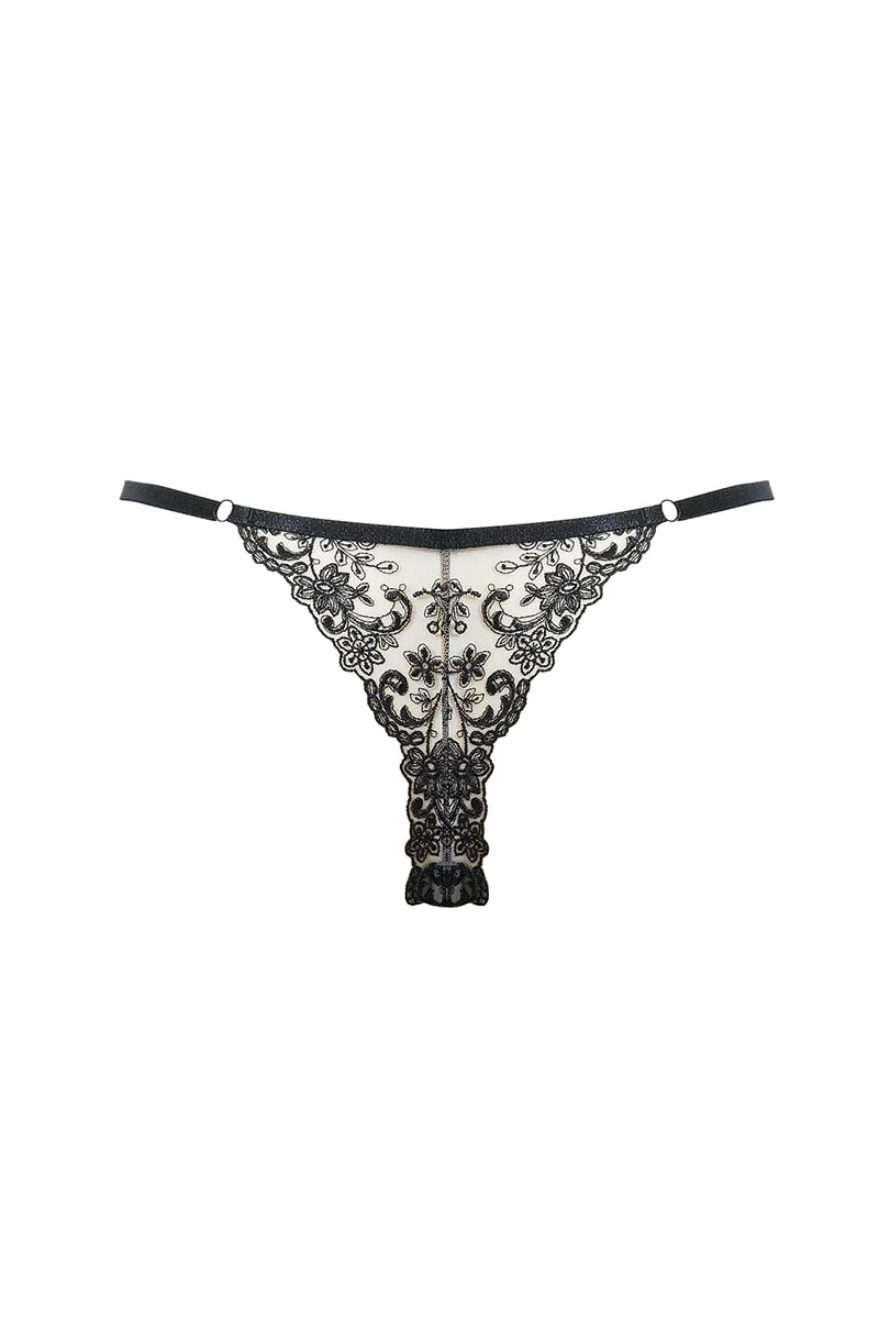 Stringi z kwiatowym wzorem Florence 2 Nude - Image 6