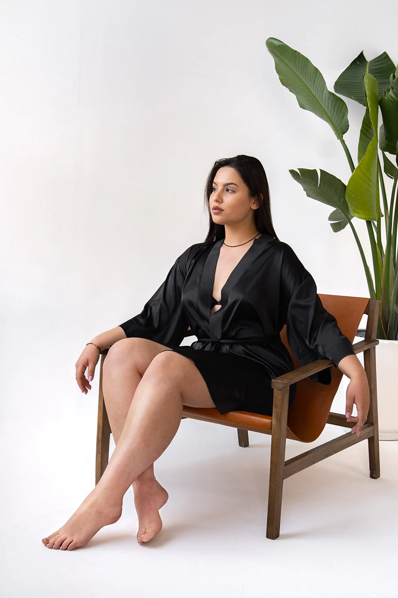 Satynowe kimono / szlafrok Dora - Image 4