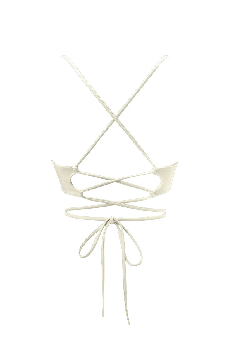 Wiązany stanik od bikini Malibu Ecru - Image 3