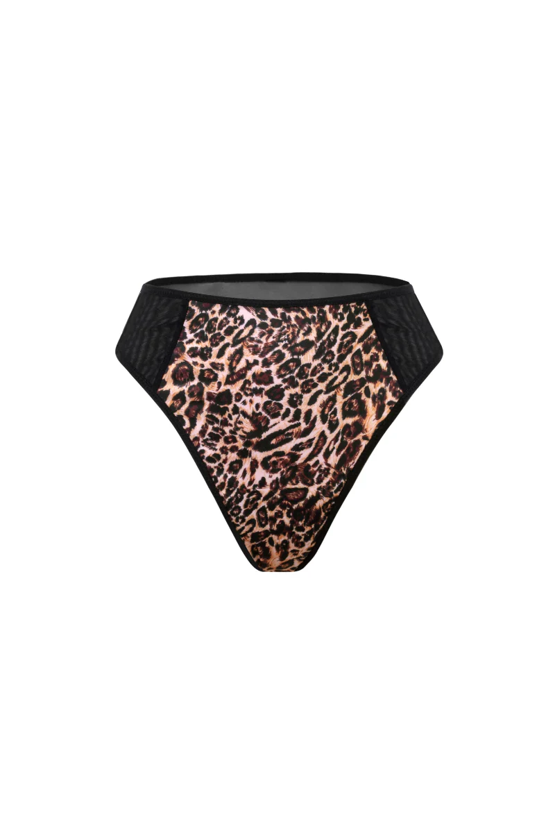 Wysokie stringi w panterkę Wild